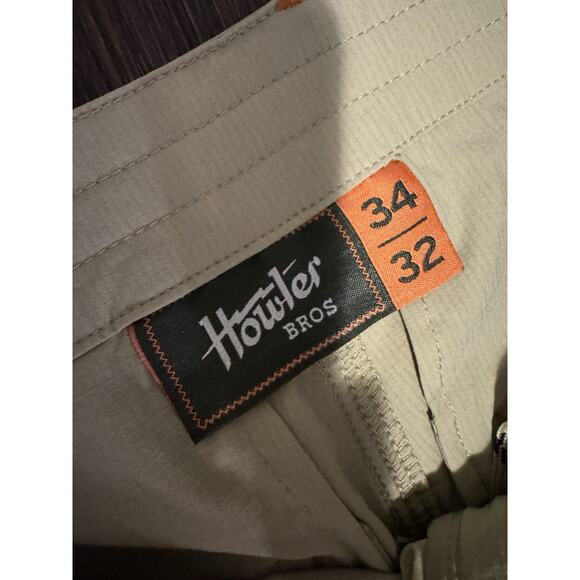 Howler Bros Brothers Shoalwater Tech Pants Mens 34x32 Khaki Uniform Fit Stretch - Picture 6 of 13